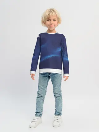Детский лонгслив / 3D волна