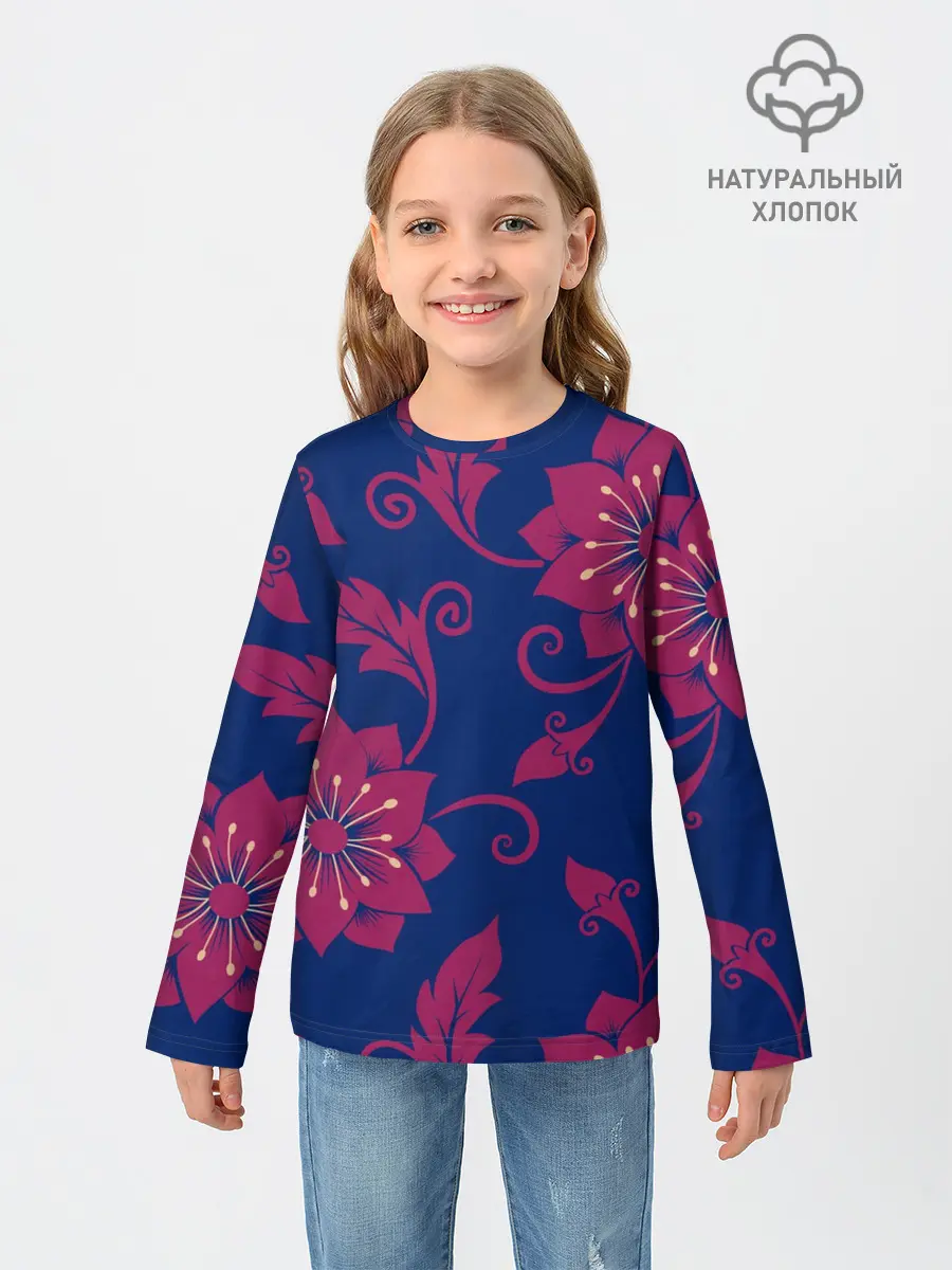 Детский лонгслив / Цветы