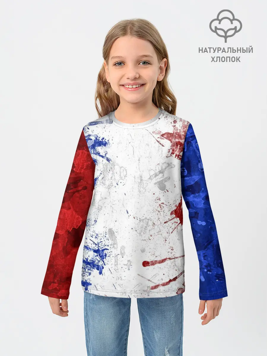 Детский лонгслив / BLUE WHITE & RED