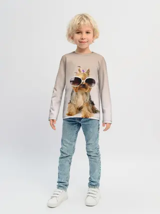 Детский лонгслив / собака в очках