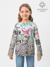 Детский лонгслив / учеба узор