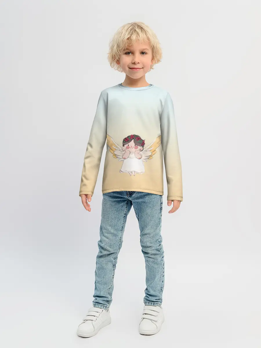 Детский лонгслив / акварельный ангелок