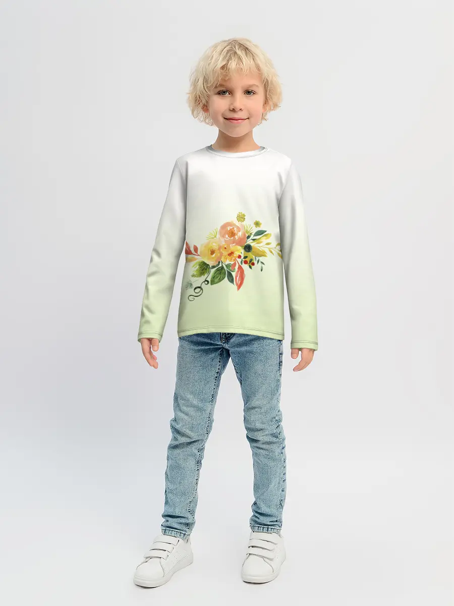 Детский лонгслив / букет рисунок