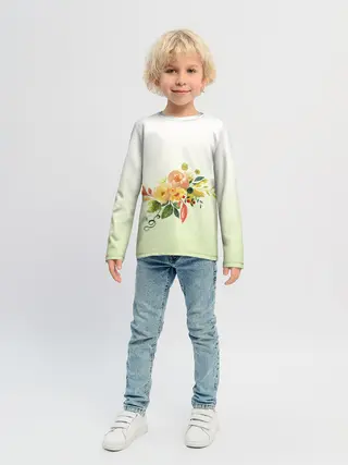 Детский лонгслив / букет рисунок