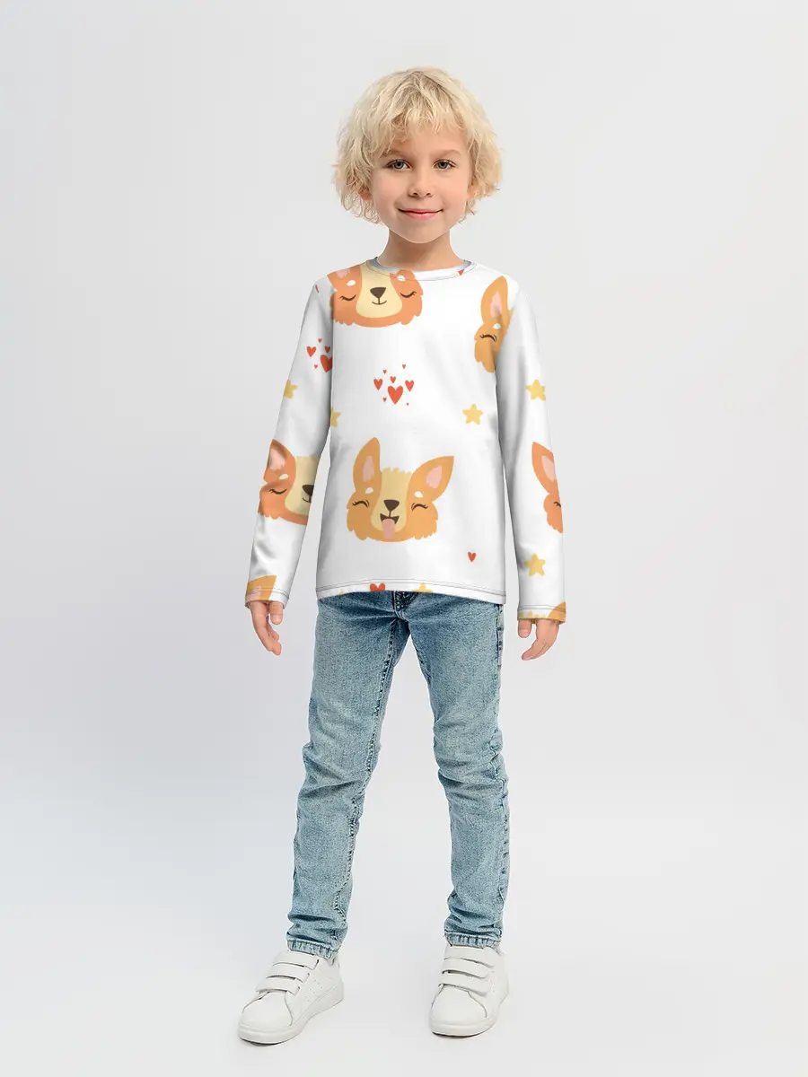 Детский лонгслив / Милый Корги