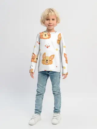 Детский лонгслив / Милый Корги
