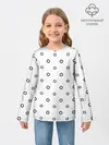 Детский лонгслив / Черно-белый узор в горошек.