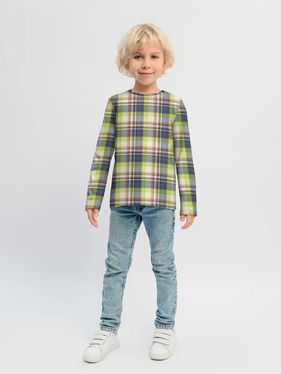 Детский лонгслив / Текстура в клетку