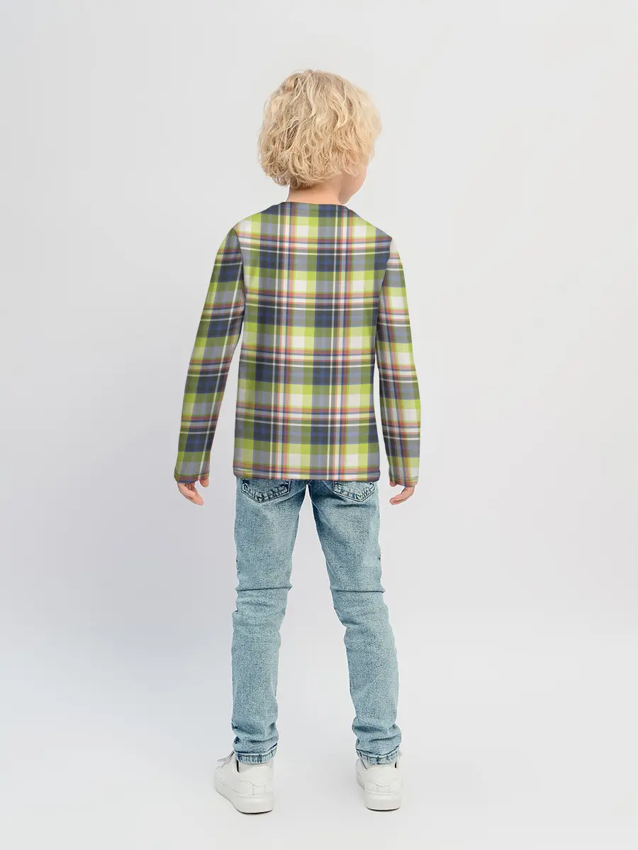 Детский лонгслив / Текстура в клетку