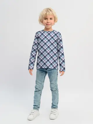 Детский лонгслив / Текстура в клетку
