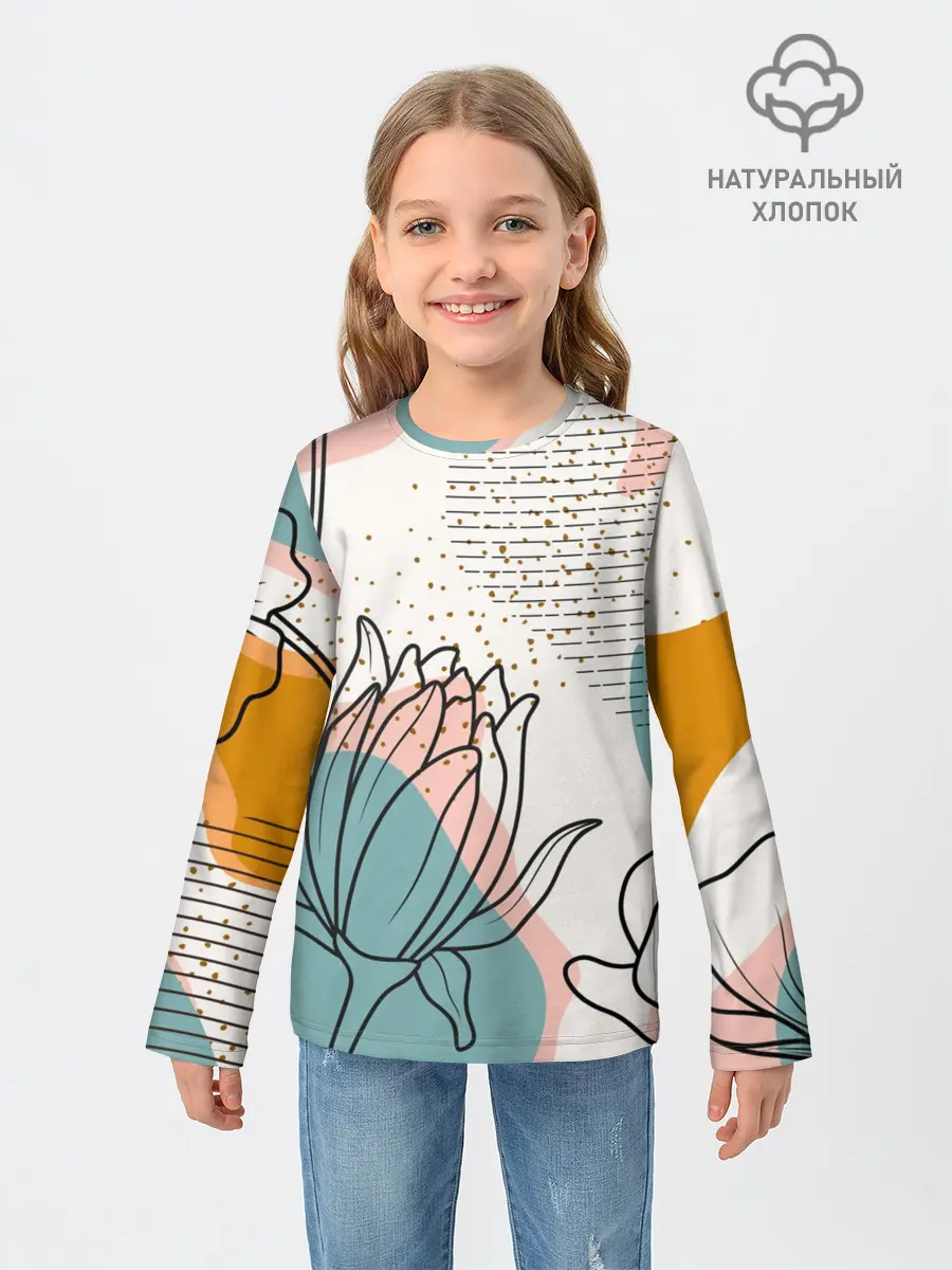 Детский лонгслив / Цветы