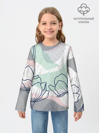 Детский лонгслив / Цветы