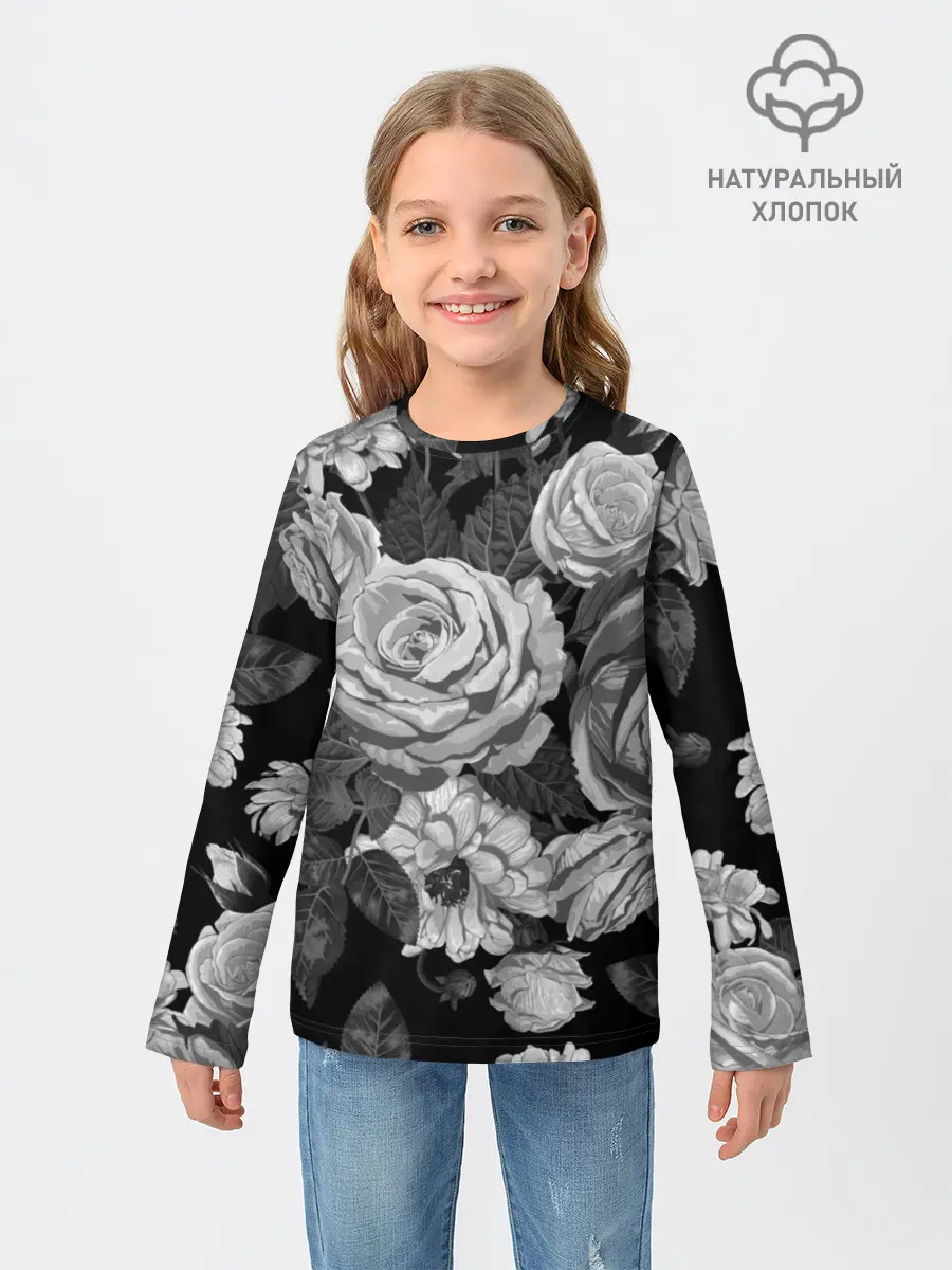 Детский лонгслив / Розы