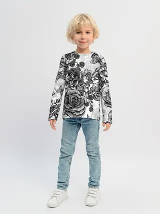 Детский лонгслив / РОЗЫ | ROSES | БАБОЧКИ