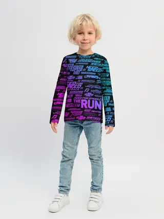 Детский лонгслив / NFS ALL LOGOS NEON