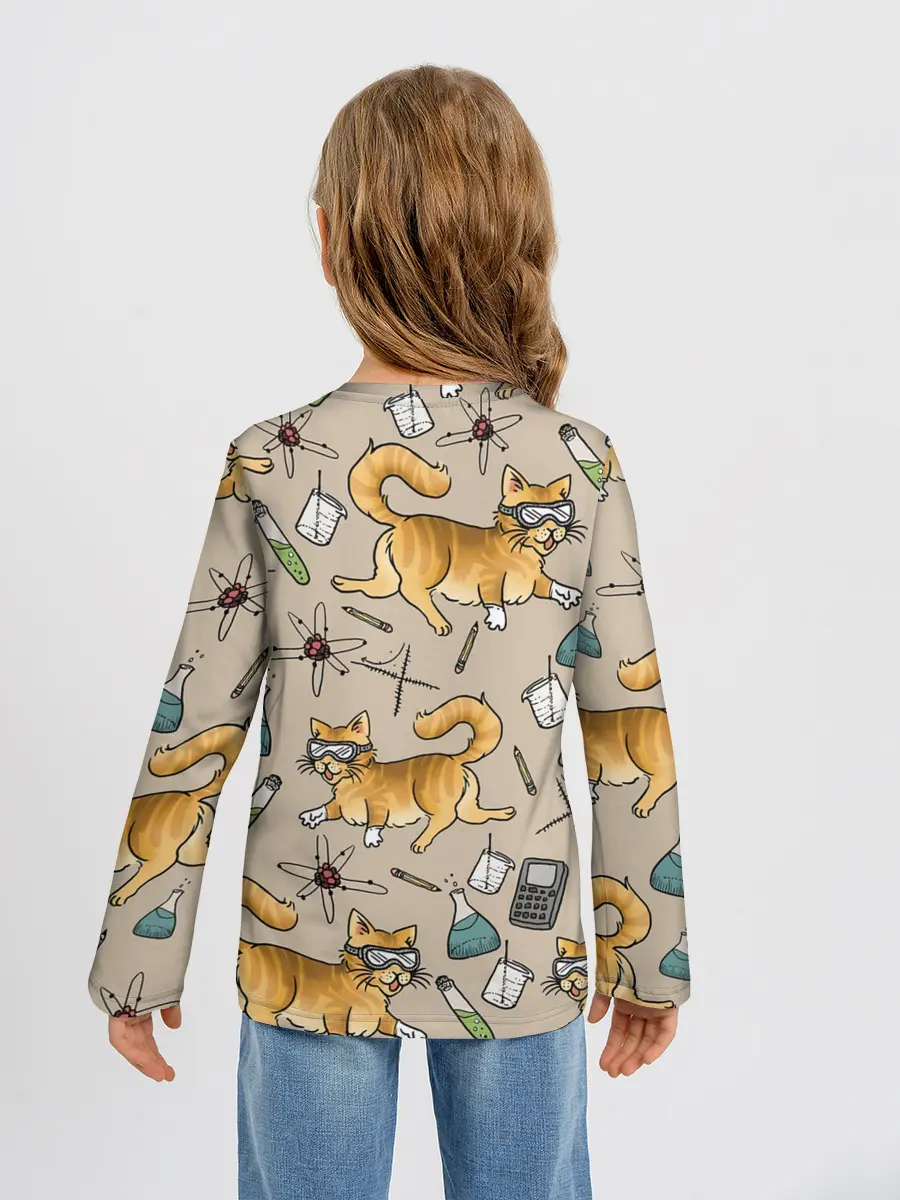 Детский лонгслив / Котики и колбы