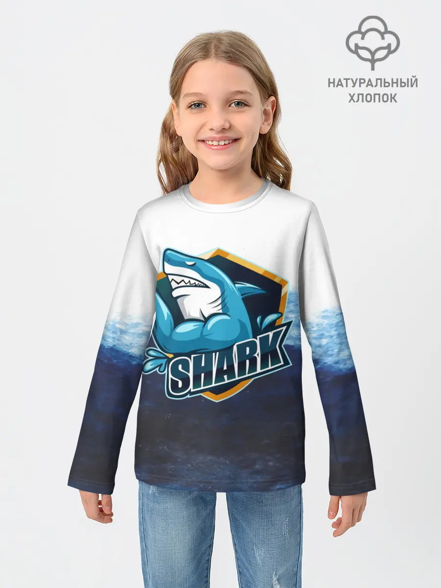 Детский лонгслив / Акула