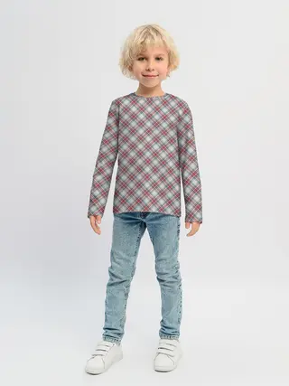Детский лонгслив / Текстура в клетку