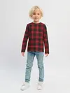 Детский лонгслив / Красная клетка