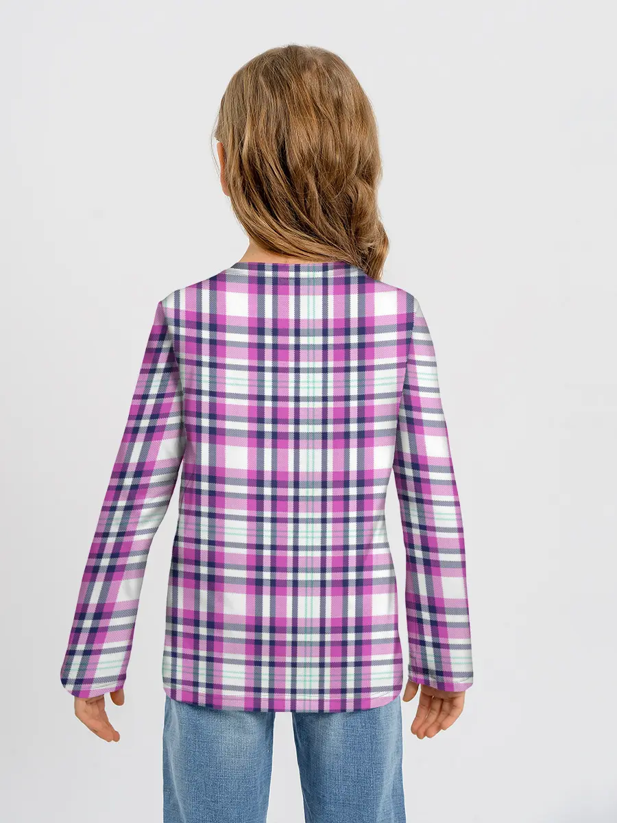 Детский лонгслив / Текстура в клетку