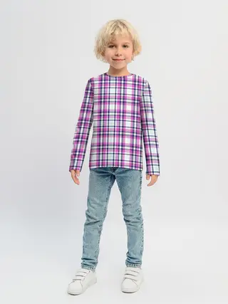 Детский лонгслив / Текстура в клетку