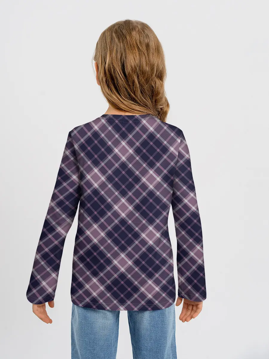 Детский лонгслив / Текстура в клетку