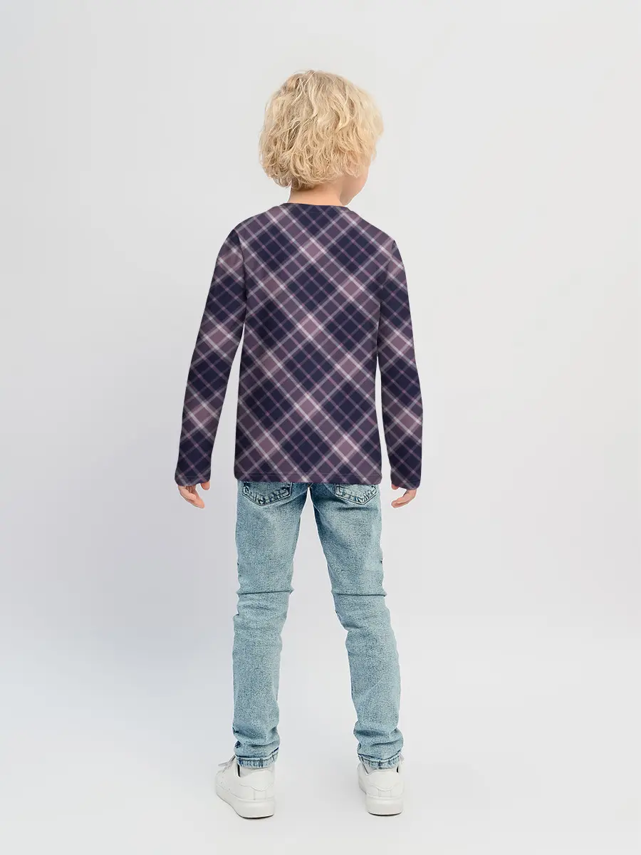 Детский лонгслив / Текстура в клетку