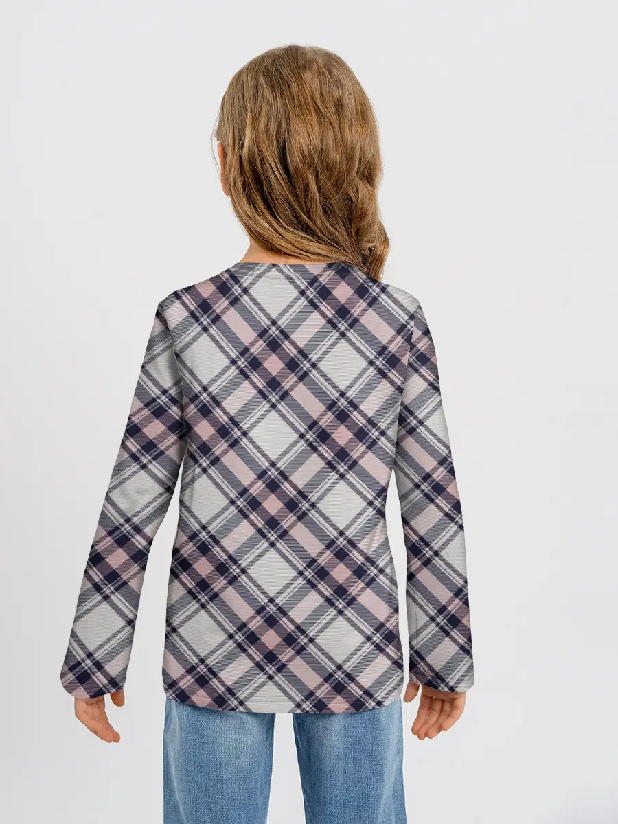 Детский лонгслив / Текстура в клетку