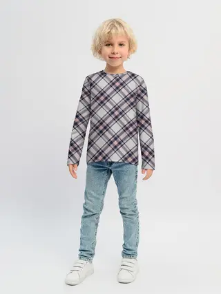 Детский лонгслив / Текстура в клетку