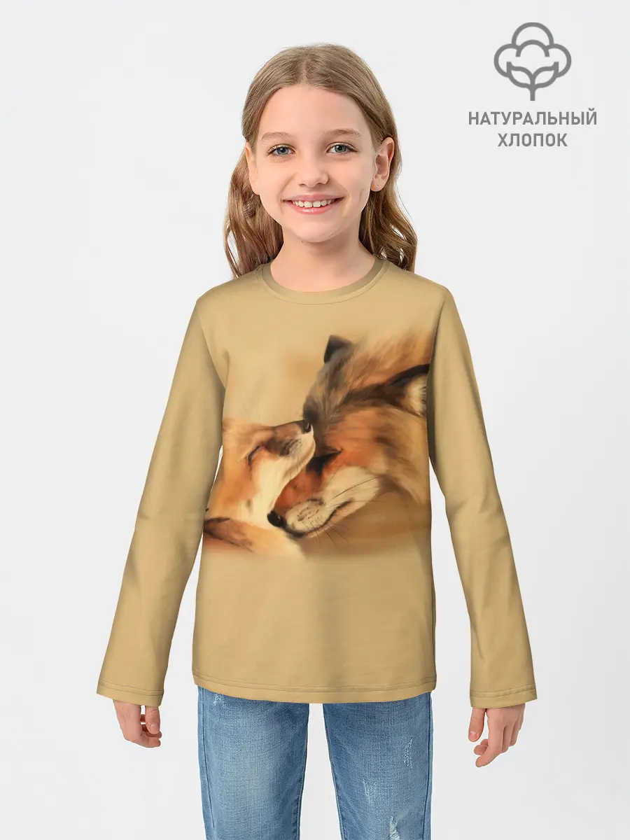 Детский лонгслив / Лисички