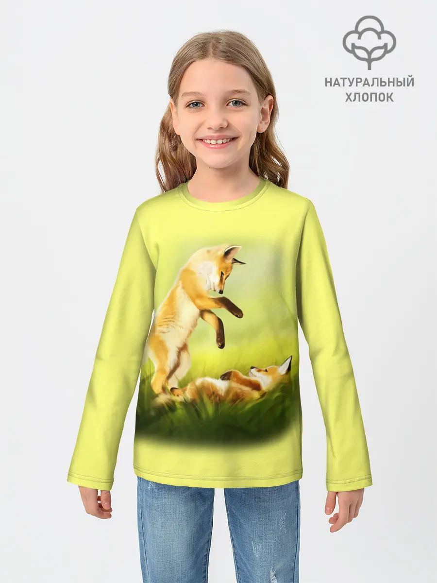 Детский лонгслив / Лисята