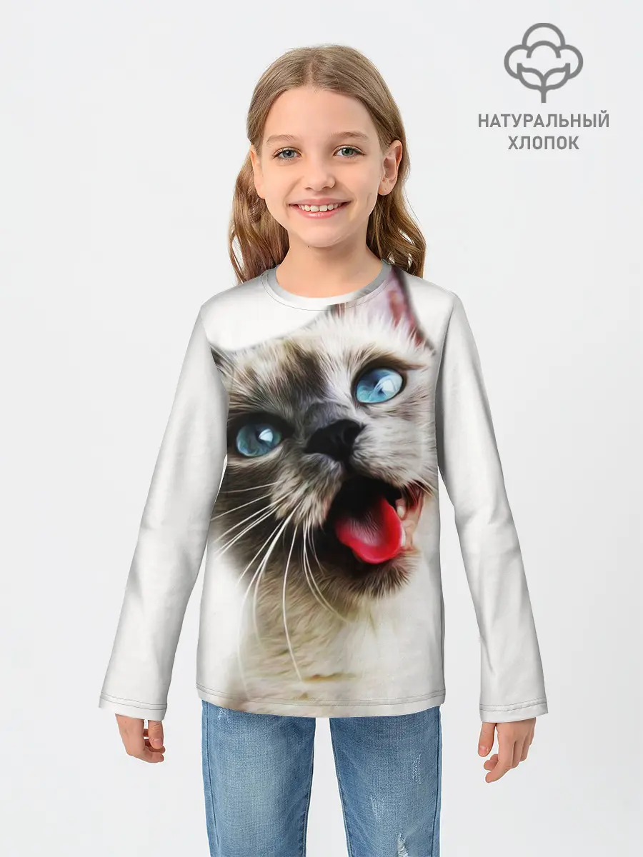 Детский лонгслив / Котик