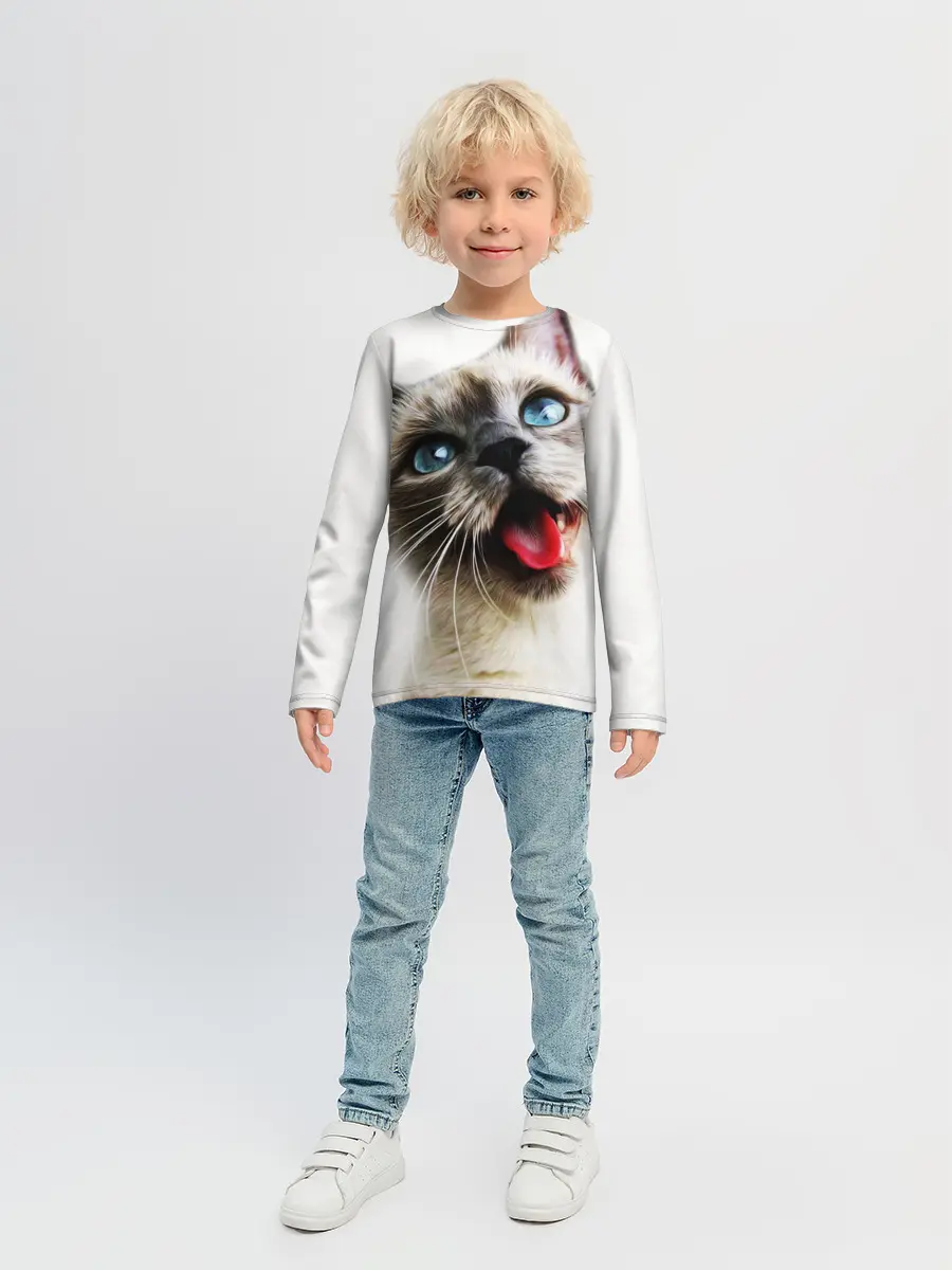 Детский лонгслив / Котик