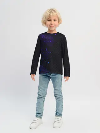 Детский лонгслив / СОТЫ НЕОН - ГЕОМЕТРИЯ