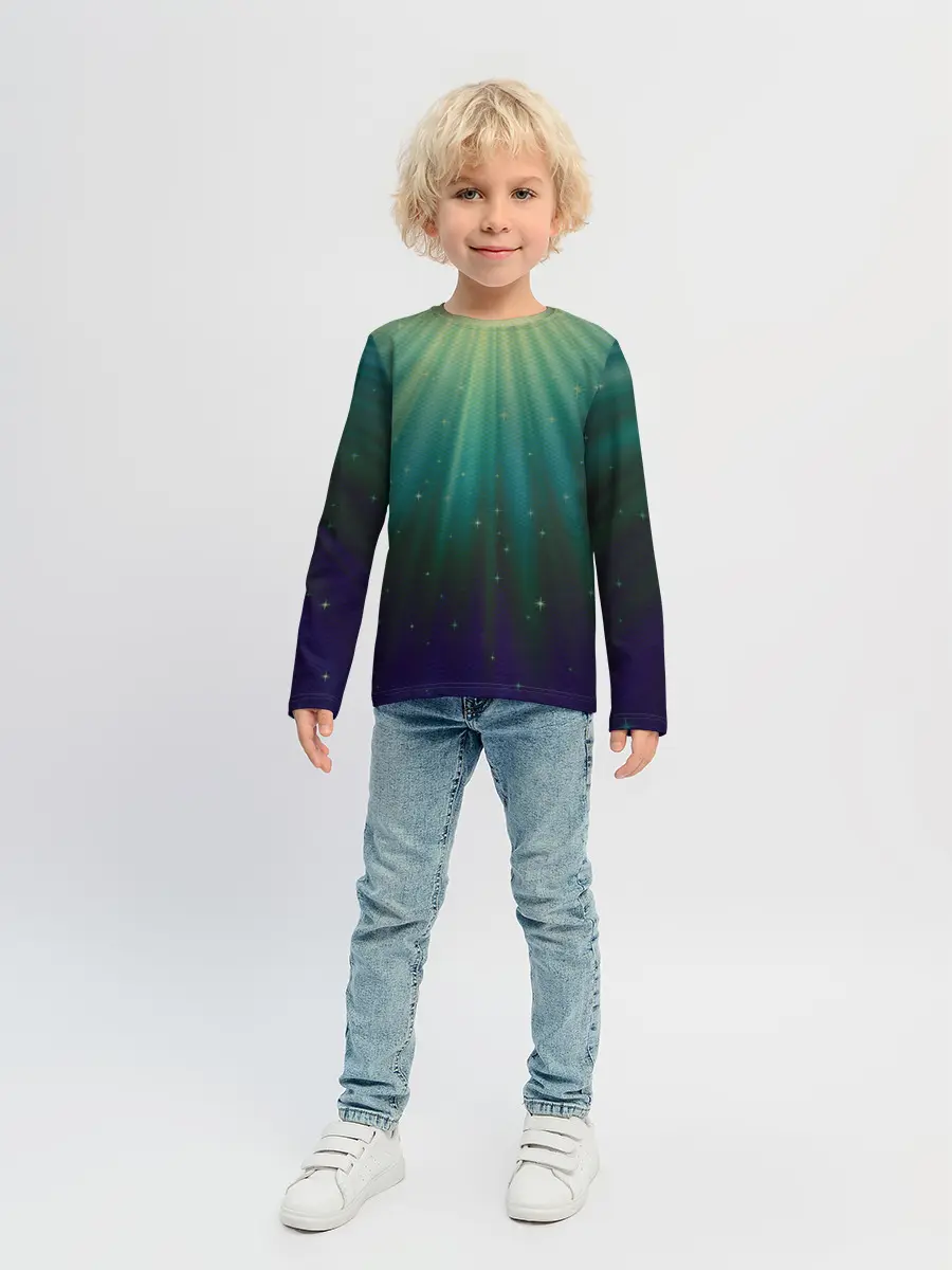 Детский лонгслив / Сияние 3D