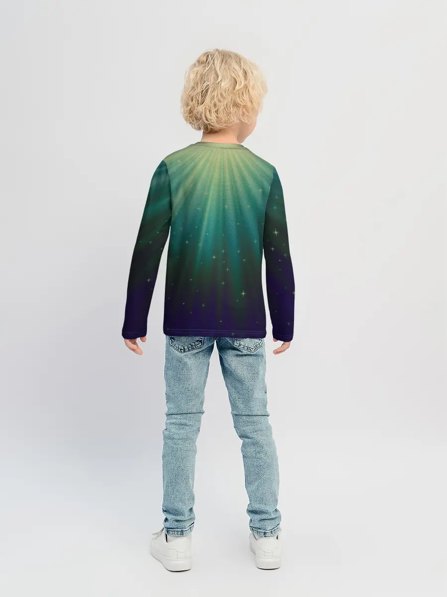 Детский лонгслив / Сияние 3D
