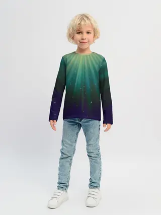 Детский лонгслив / Сияние 3D