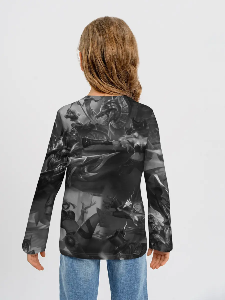 Детский лонгслив / League of Legends Black&White