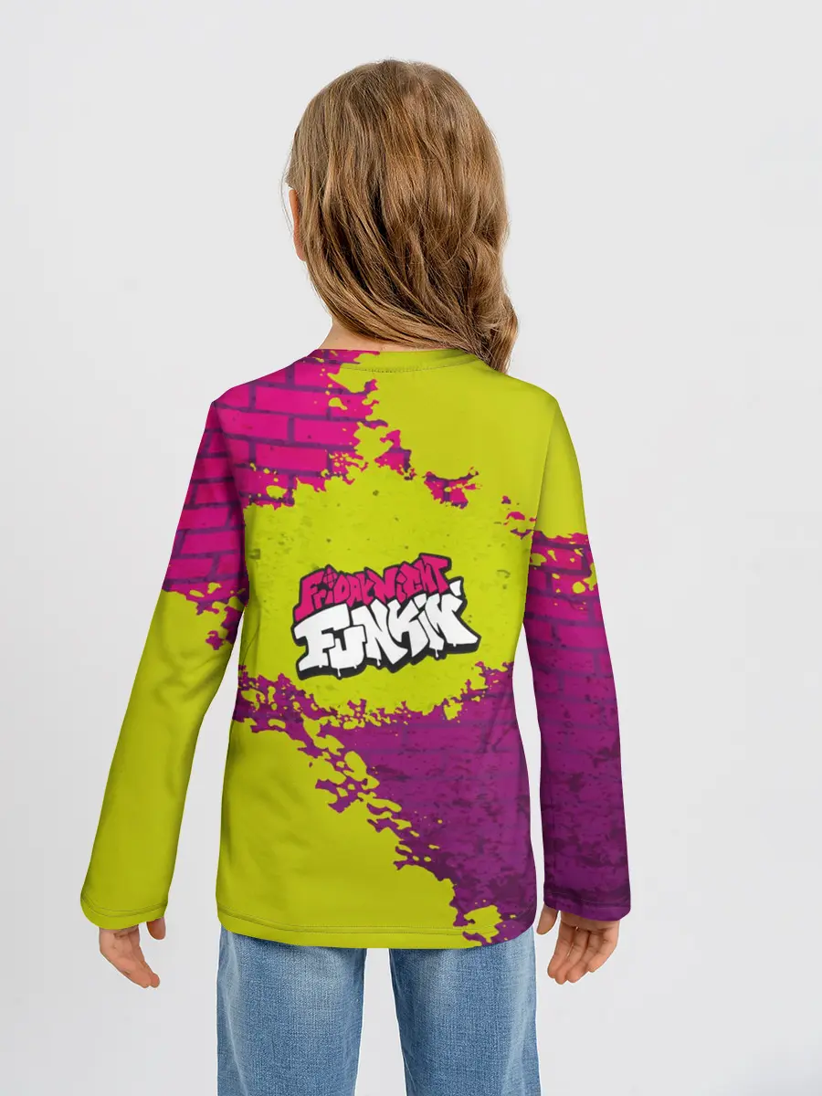 Детский лонгслив / Friday Night Funkin Кислотный