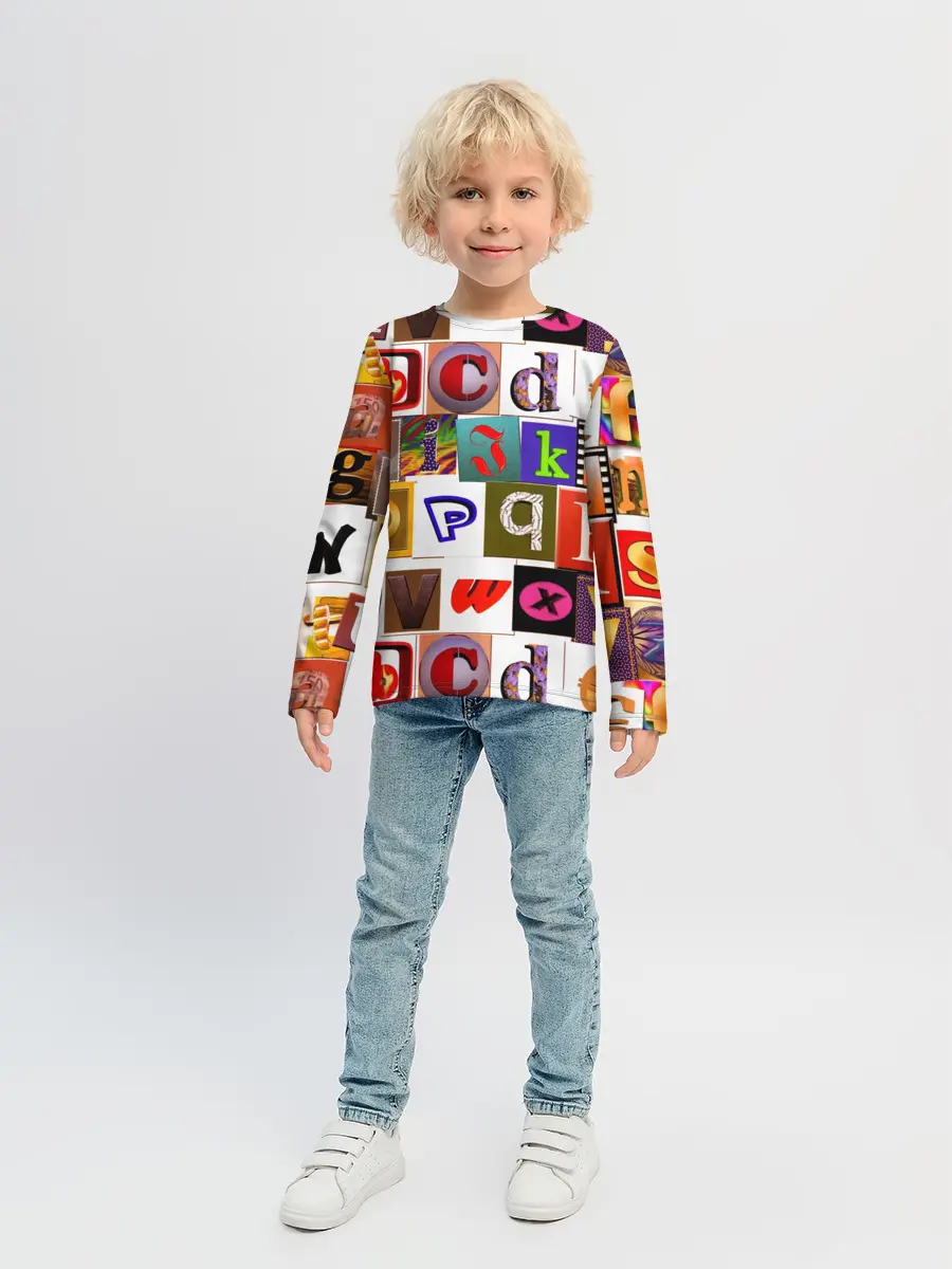 Детский лонгслив / Английские буквы # 2