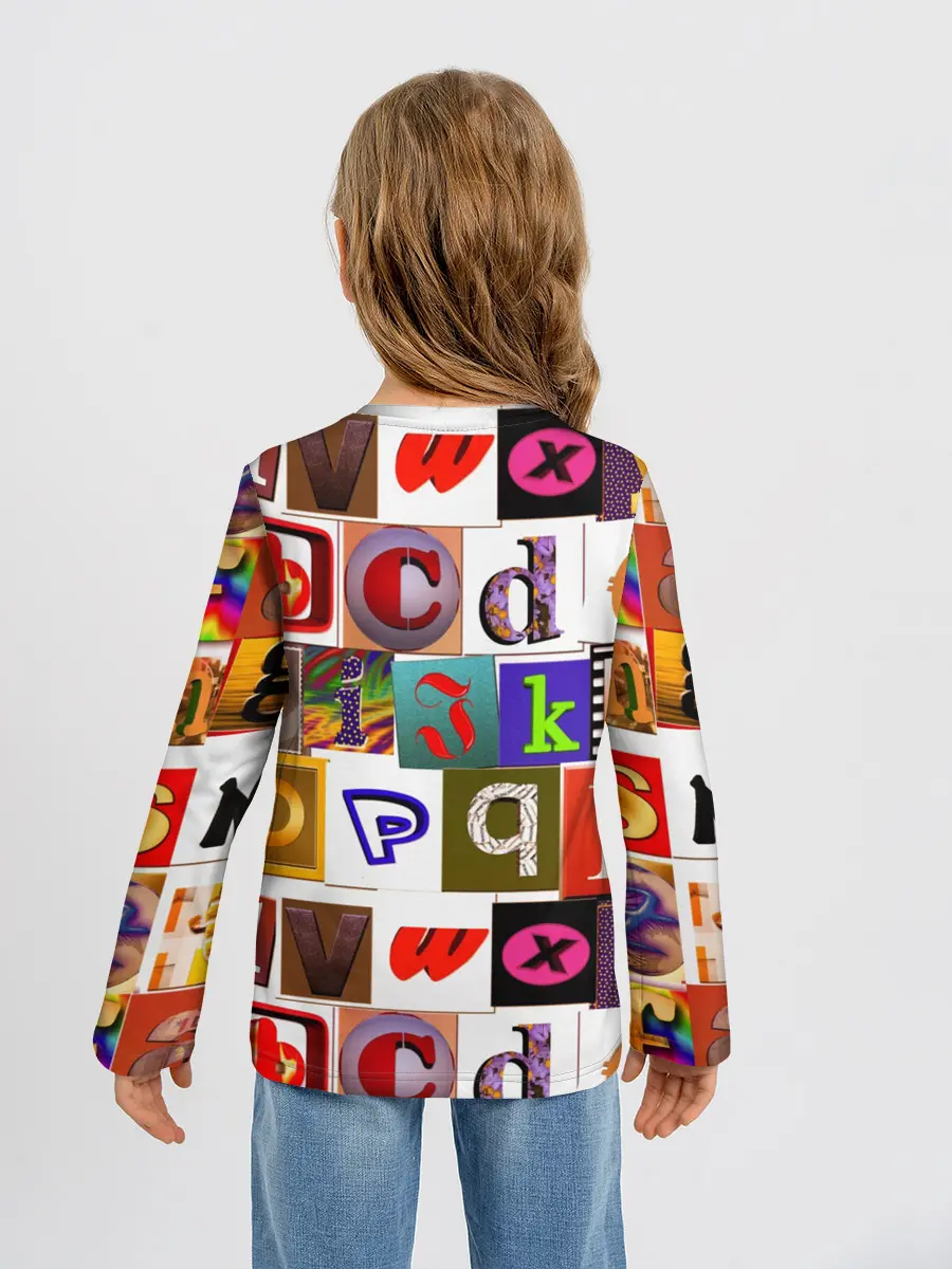 Детский лонгслив / Английские буквы # 2