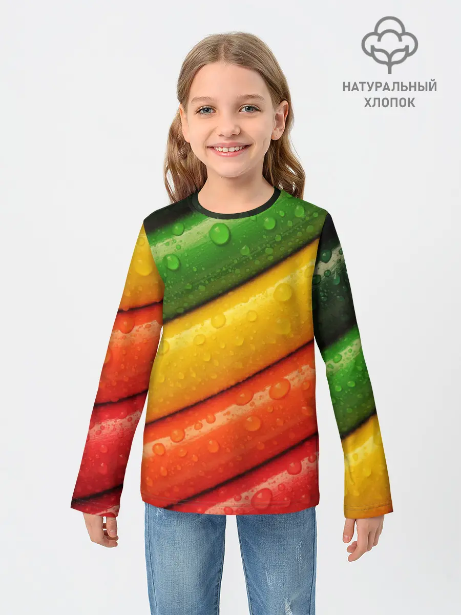 Детский лонгслив / Цветные линии