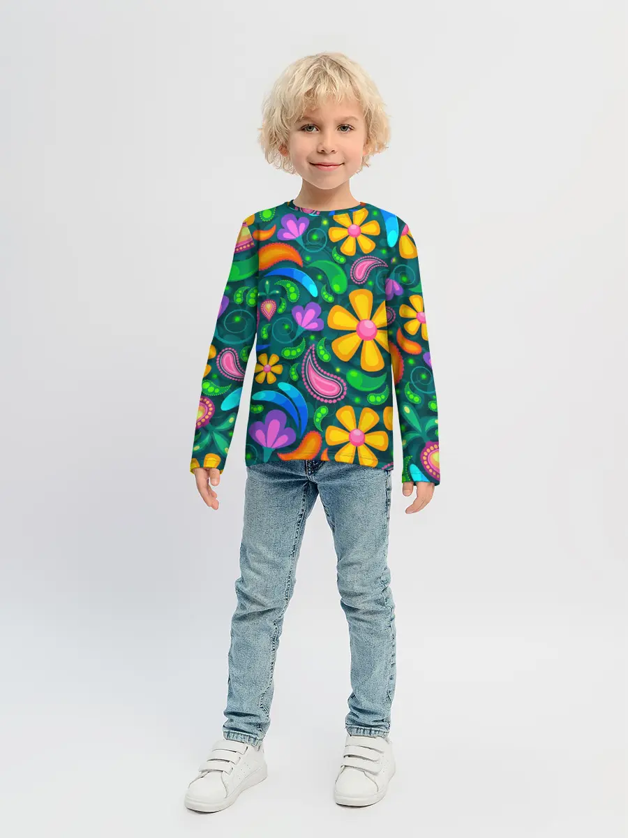 Детский лонгслив / ЯРКИЕ ЦВЕТЫ