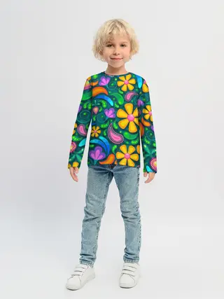 Детский лонгслив / ЯРКИЕ ЦВЕТЫ