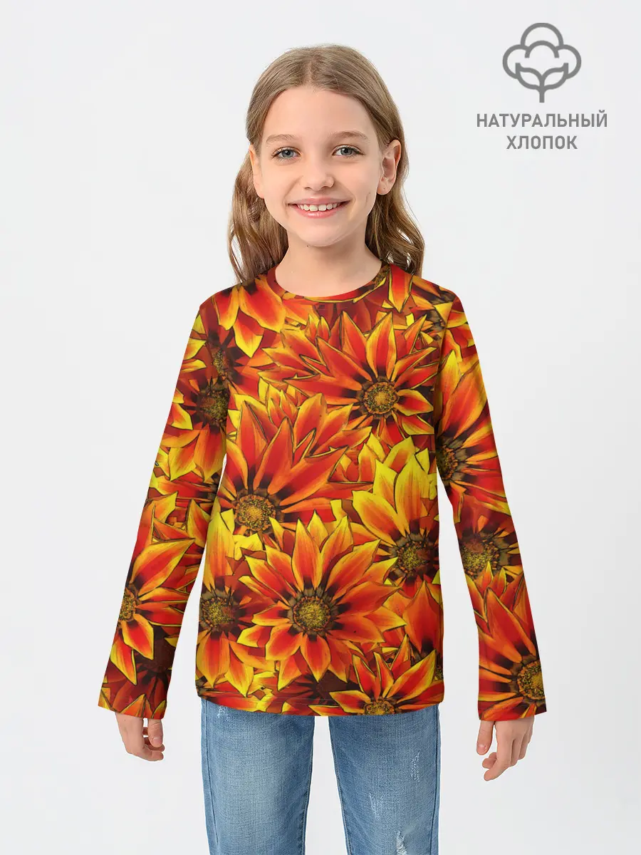 Детский лонгслив / ЦВЕТОЧНЫЙ ОРНАМЕНТ