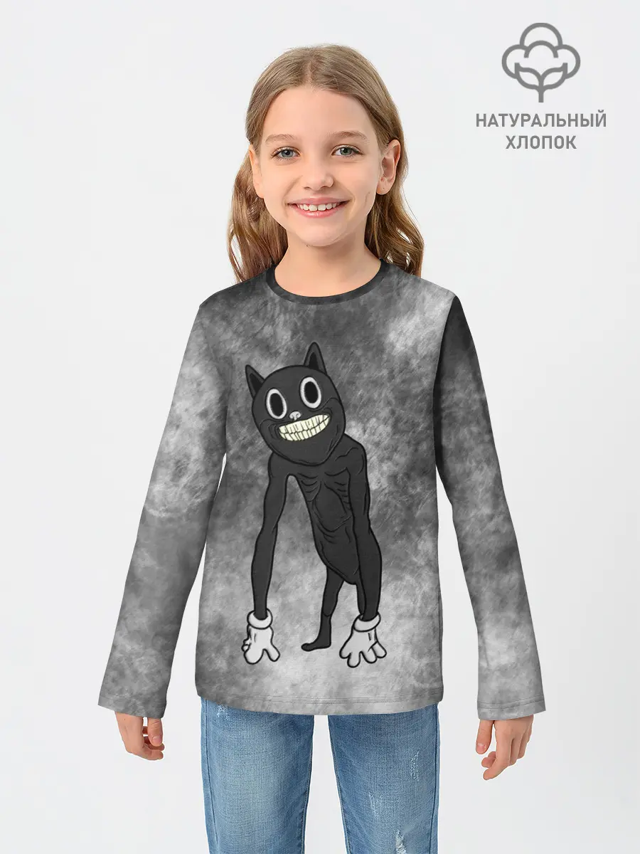 Детский лонгслив / Cartoon cat