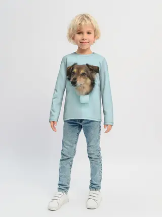 Детский лонгслив / Беспородная Собака дворняга / A Dog