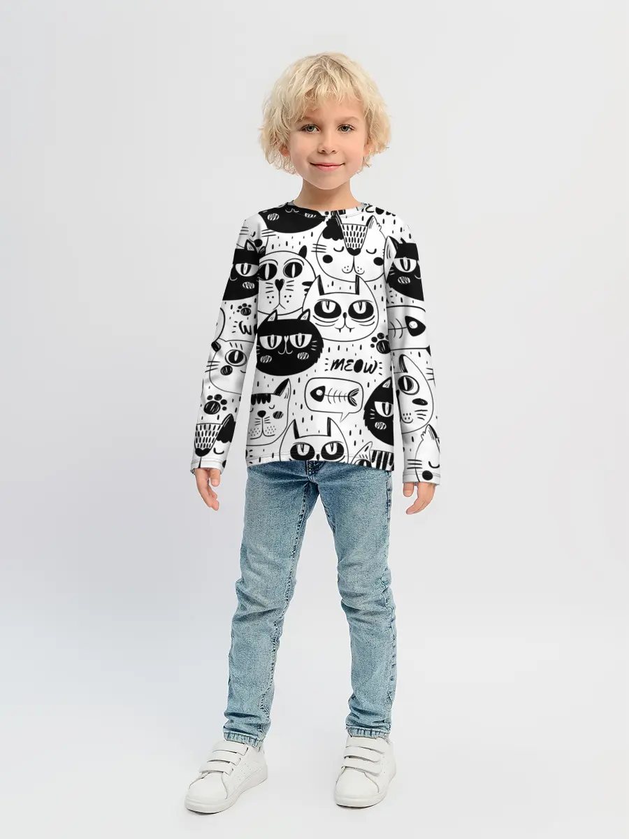 Детский лонгслив / Кошки