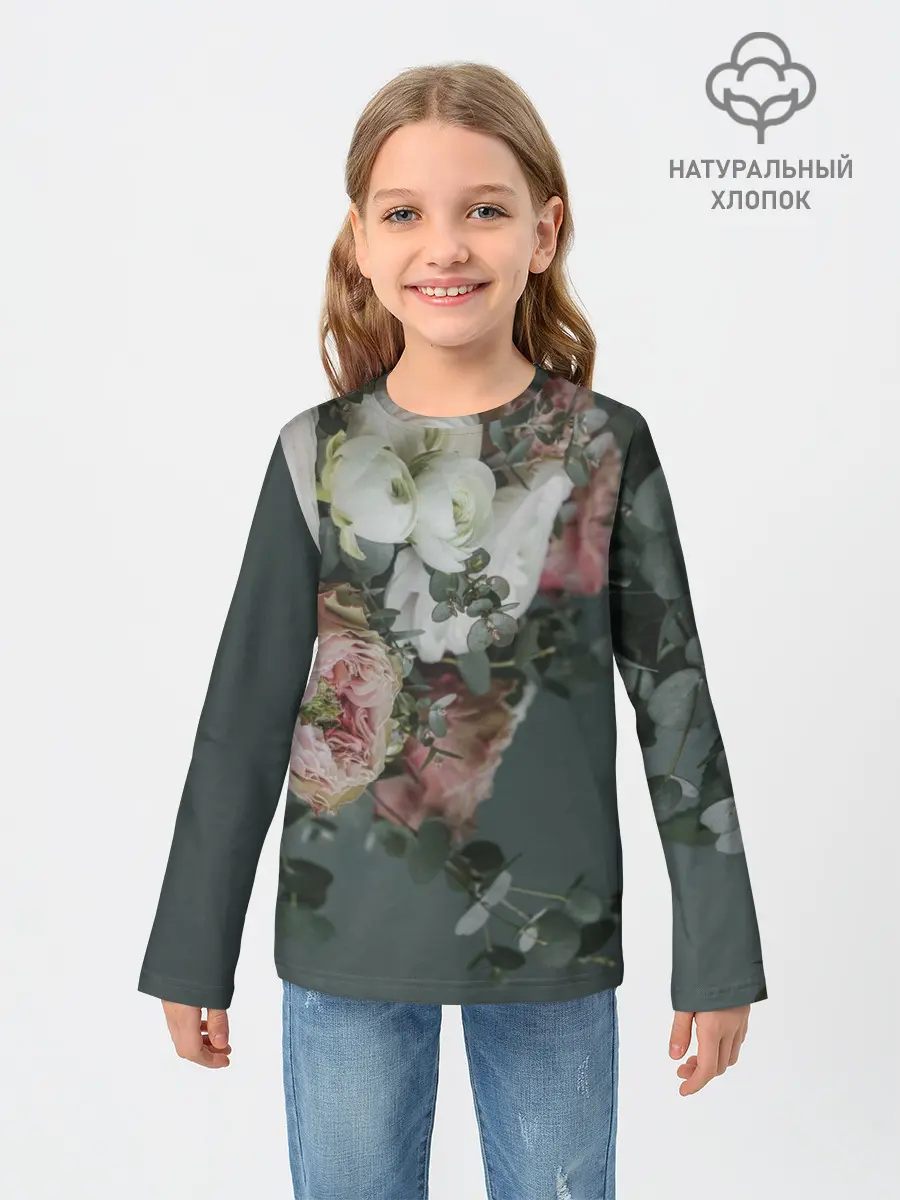 Детский лонгслив / Розы