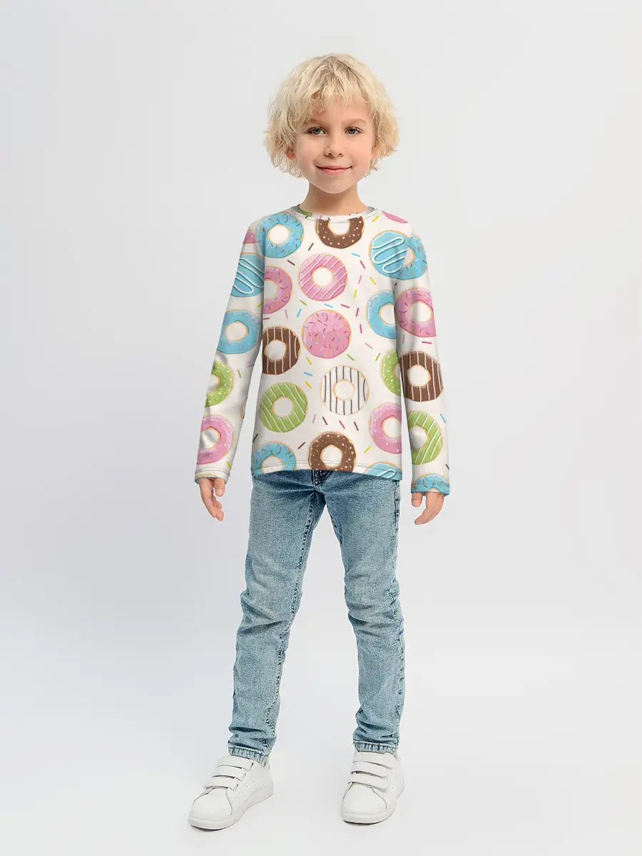 Детский лонгслив / Пончики / Donuts